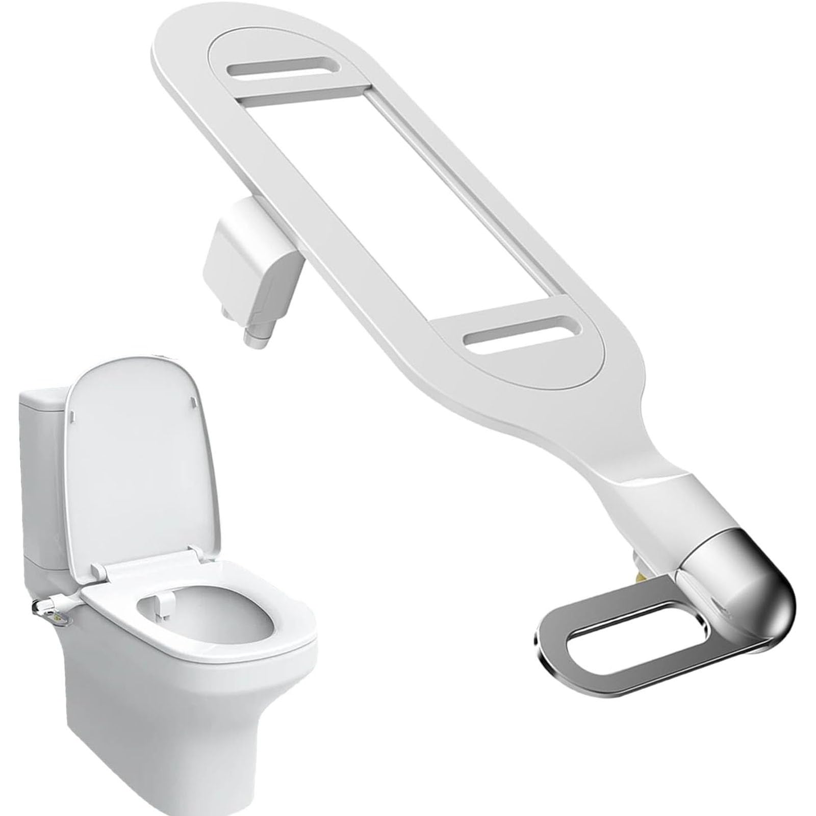 Bidet para Inodoro Bidet Higienicas para wc Presión Ajustable Agua Fría Autolimpiables Ultrafino Adaptador Bidet Ducha Adaptador para uso Sanitario y Femenino