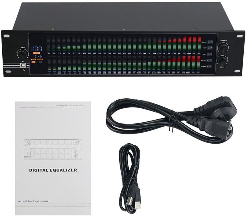 EQ-323 Dual Channel Digital Equalizer With 31 Frequency Bands USB Computer Software Control Metal Housing For Stage Performance Audio System Multimedia Venues Home Theater