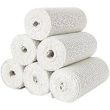6 Pack Plaster Gauze Bandage for Hobby Craft, Each Roll 6 x 180 Plaster Cloth Rolls Bulk, Cloth Gauze Bandage for Masks, Scenery, Belly Cast 6 Inch x 15Ft/ 5yd
