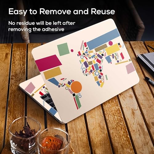 Image of Galaxsia World Map D3 Full Body Vinyl Laptop Skin /Sticker /Cover Upto 15.6 Inches Laptops Laminated-Removable-HD Quality Compatible for Hp-Dell-Sony-Lenovo-Asus etc.(15x10 Inches)