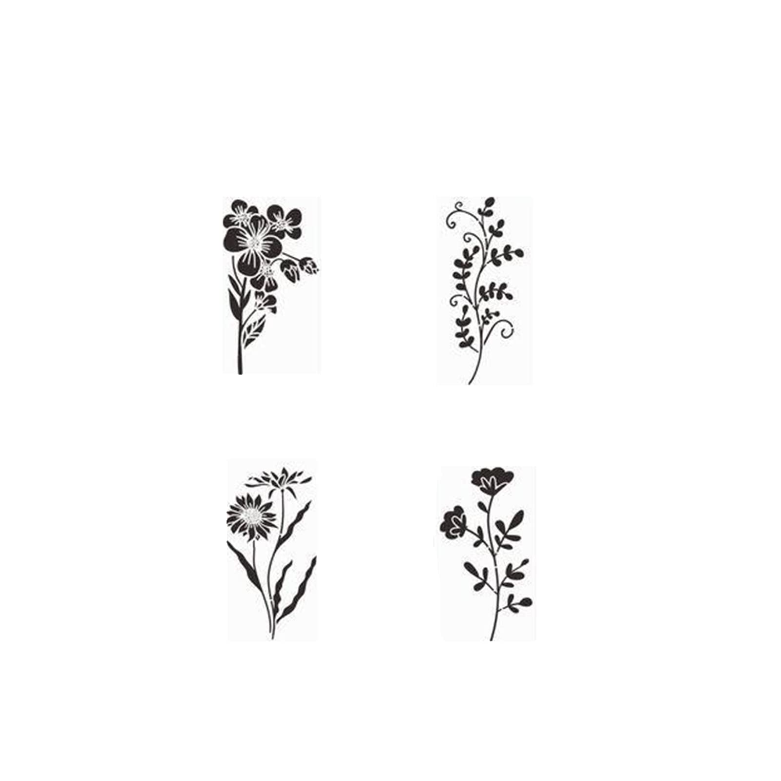 18 Stencil Fiori Selvatici Per Pittura: Foglie E Motivi Botanici Riutilizzabili Per Decorare Legno, Tessuti E Pareti