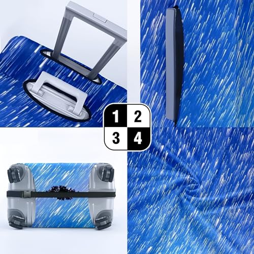 Enhanced Suitcase Protection Robust Luggage Cover with Velcro Straps Handle Slots Customizable Prints Water-Repellent Ideal for Air Travel and Road Trips Starry Sky Tree4