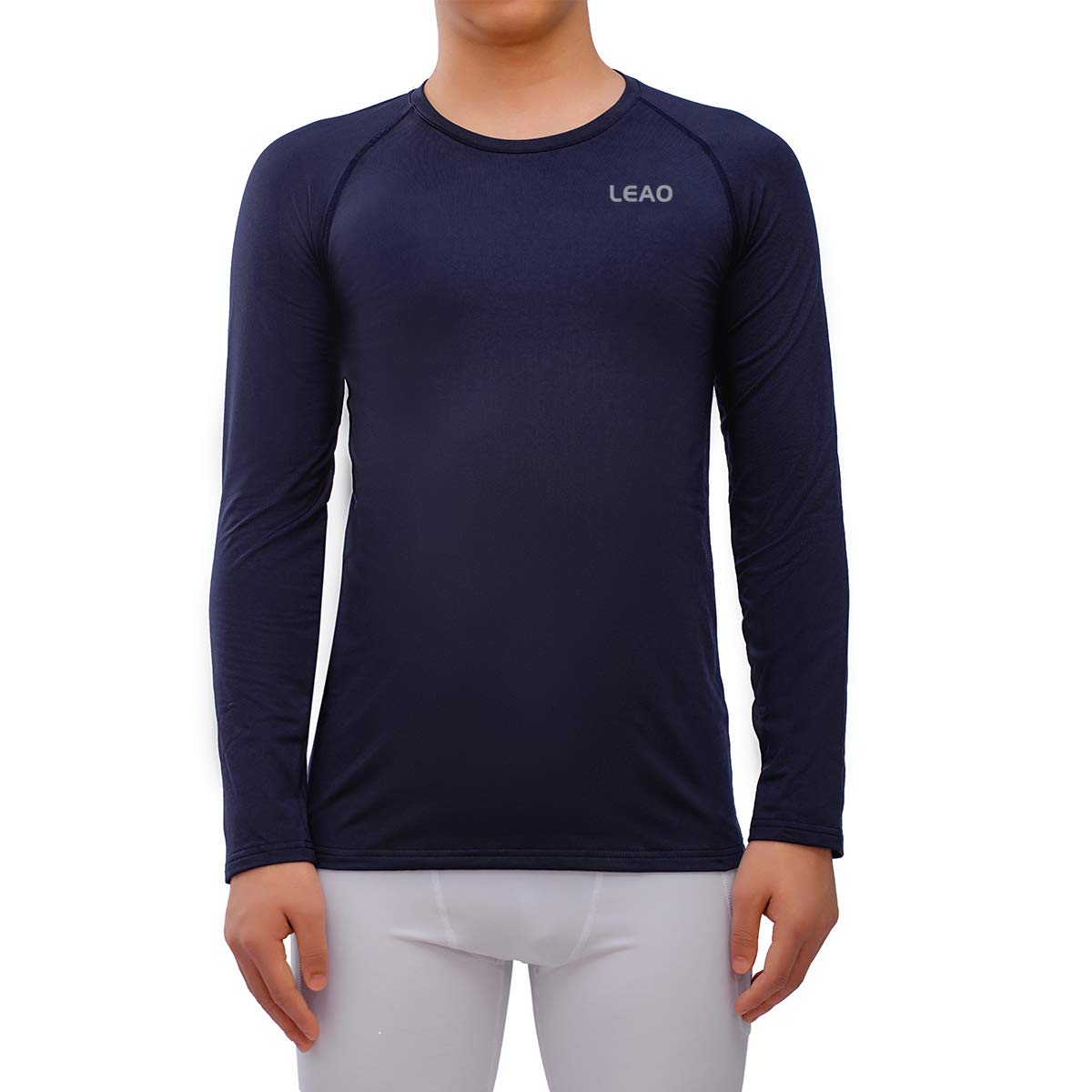 LEAOYouth Boys Compression Shirt Long Sleeve Fleece Quick Dry Sports Baselayer Soccer Baseball Basketball Undershirt