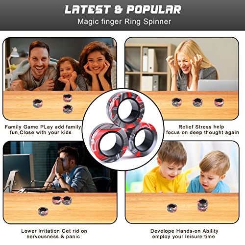 Cevioce 3Pcs Magnetic Rings Fidget Toy Set, ADHD Anxiety Magnetic Fidget Toys Adults Fidget Spinner Rings for Relief, Easter Gifts for Kids 8+ Year Old Easter Basket Stuffers for Teens Boys Girls B by Cevioce - Image 6