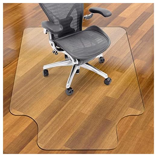 Sycoodeal Clear Office Chair Mat for Rolling Chairs Transparent Floor Mats with Lip Wood/Tile Protection Mat for Office & Home 36 x 48 inches