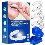Ferula Descarga Bruxismo, Bruxismo Dental Noche, Férula de Descarga, 4 Piezas en 2 Tamaños con Caja de Almacenamiento, Protector Bucal Dormir, Prevención del Rechinar de Dientes y los Ronquidos
