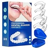 Ferula Descarga Bruxismo, Bruxismo Dental Noche, Férula de Descarga, 4 Piezas en 2 Tamaños con Caja de Almacenamiento, Protector Bucal Dormir, Prevención del Rechinar de Dientes y los Ronquidos