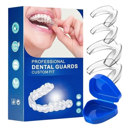 Ferula Descarga Bruxismo, Bruxismo Dental Noche, Férula de Descarga, 4 Piezas en 2 Tamaños con Caja de Almacenamiento, Protector Bucal Dormir, Prevención del Rechinar de Dientes y los Ronquidos