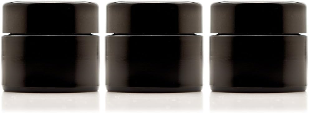 Infinity Jars 30 Ml (1 fl oz) Pocket Size Black Ultraviolet Glass Screwtop Jar (5)