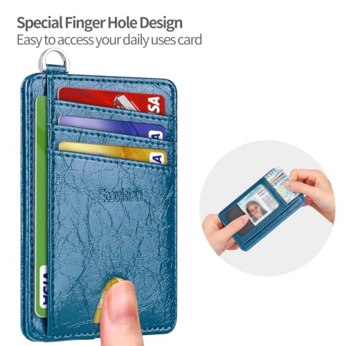 Image of Slim Minimalist Front Pocket Wallet, RFID Blocking Credit Card Holder Wallet with Integrated D-Shackle for Men Women