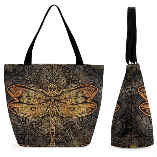 Sac de shopping libellule rouge grand format idéal pour vos voyages