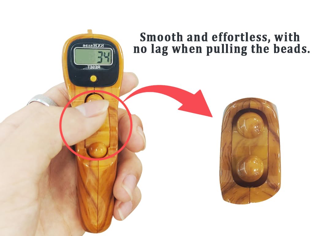 3 contatori digitali portatili portatili con perline, contatore digitale per preghiera, contatore elettronico Tasbih per meditazione, relax, preghiera musulmana - 3