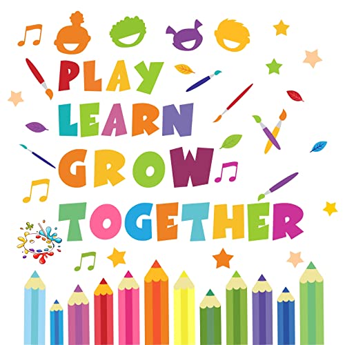 Playroom Wall Decals Stickers,Colorful Inspirational Wall Decal Nursery Wall Decor,Motivational Quotes Wall Decal Classroom Decorations Stickers,Multicolor Crayons Stickers For Kids Room Bedroom Decor #TOP7