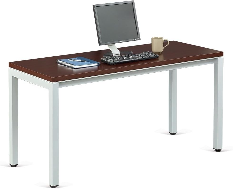 OFFICIENT Laminate Top Desk 60" W Mahogany Laminate Top