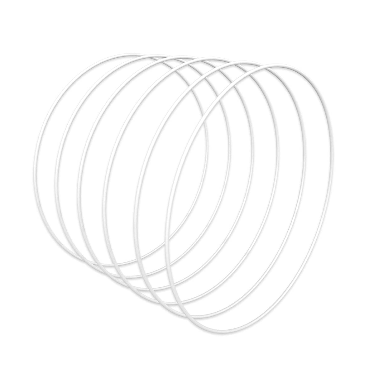 Worown White 6Pcs 30Cm Floral Wreath Hoops, Metal Rings For Making Wedding Wreath Decor And Wall Hanging Craft