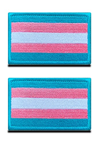 2 Stück Transgender LGBT Regenbogen Flagge Patch, Regenbogen Bestickter Verschluss, Emblem zum Aufnähen,Schwulenstolz Patches für Rucksäcke, Mützen, Westen, Helme, Jacken, Kleidung