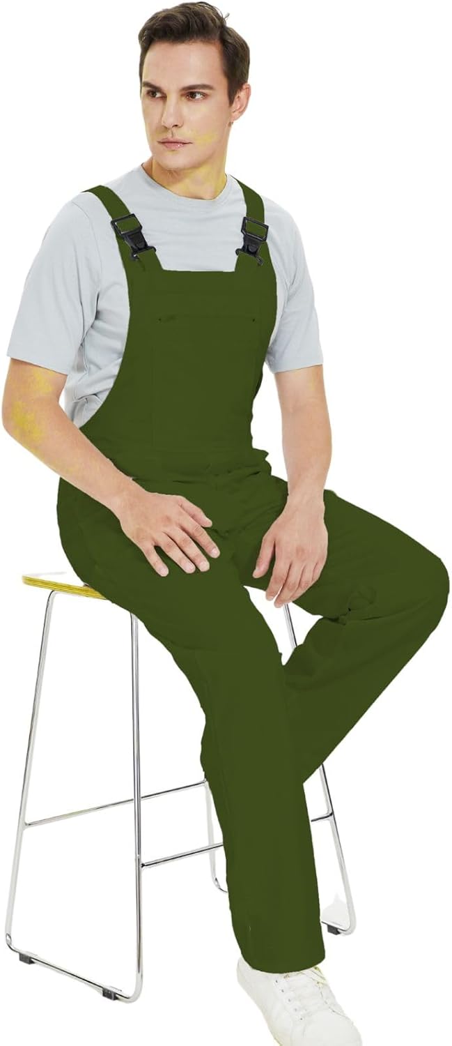 WORK IDEA Men's Bib Overalls Workwear Fashion Lightweight Jumpsuit with Pockets - Image 6