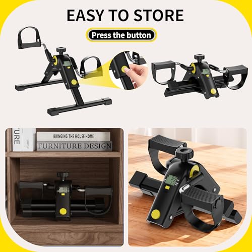 Image of MOMODA Under Desk Bike Pedal Exerciser with LCD Display Portable Mini Exercise Bike for Arm and Leg