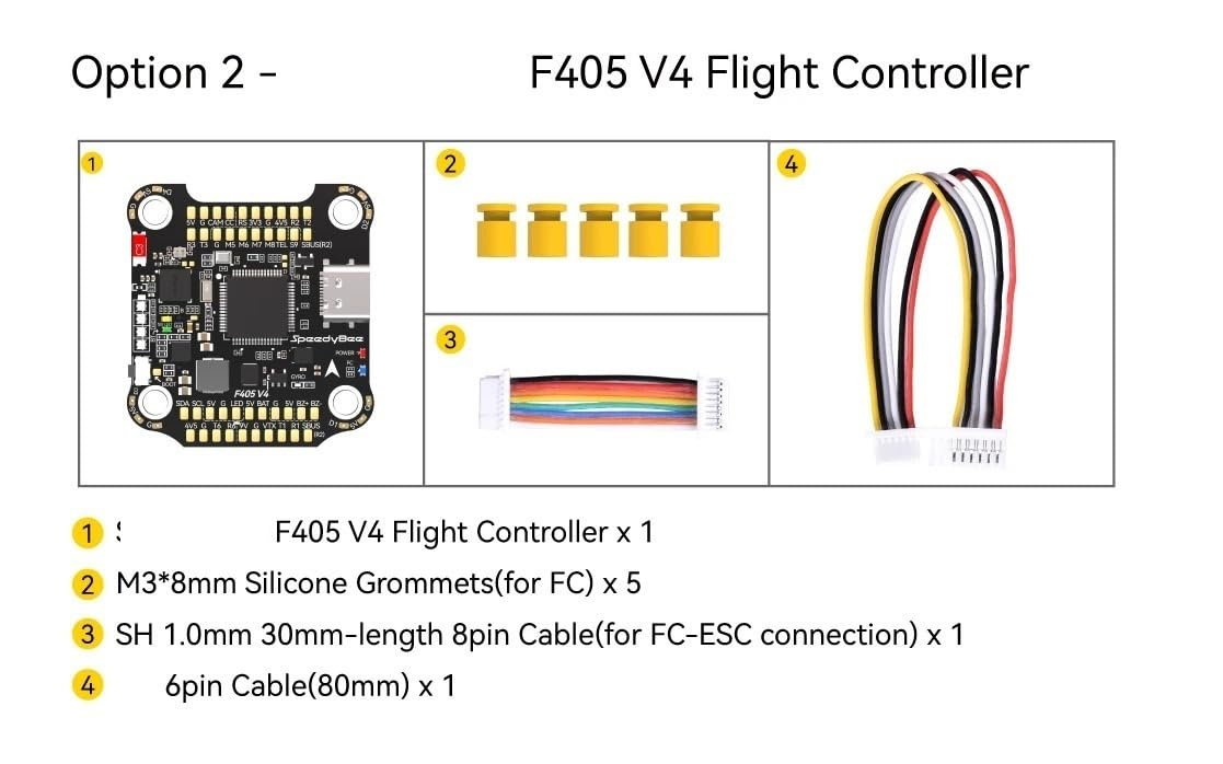 Dla SpeedyBee F405 V4 3-6S 30X30 FC i ESC stos ICM42688P F405 kontroler lotu BLHELIS 55A 4w1 ESC dla modelu drona FPV Freestyle(F405-V4)