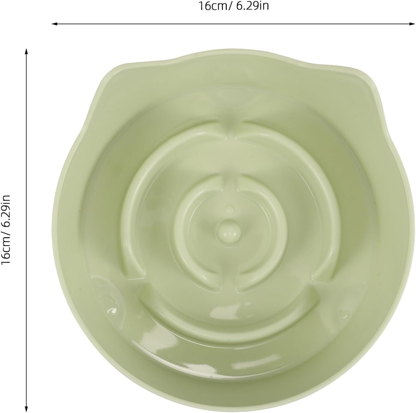 Cat Slow Feeder Bowl Non-Slip Plastic Slow Eating Pet Feeding Plate Small Shallow Cat Dish and Kittens Green