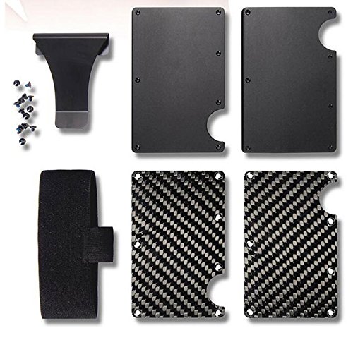Mens Slim Money Clip Carbon Fiber Card Holder RFID Card Case Wallet 6