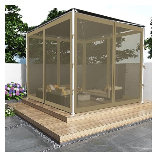 NJIEzhao Sombrilla Mosquitera Mosquitera for Tienda de campaña, pabellón Exterior, mosquitera, balcón, Patio, cobertizo for Barbacoa, Cortina Colgante de Sombra, Tirador Engrosado(Khaki,300 360)