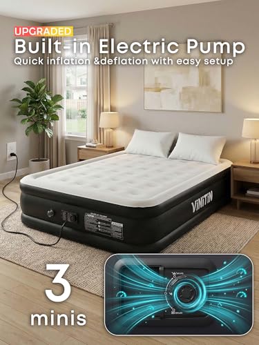 Vinitin Queen Air Mattress with Built-in Pump, 16