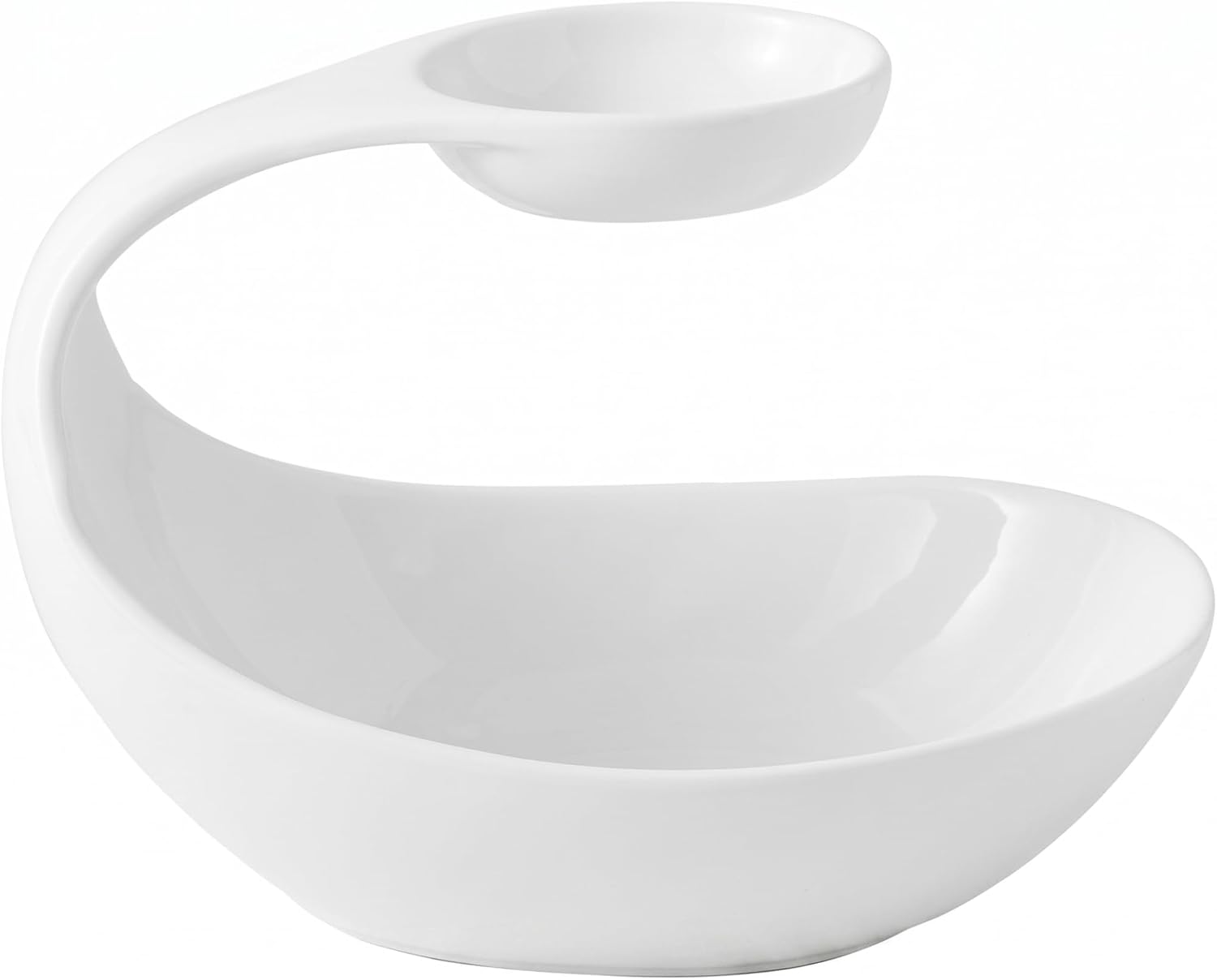 Chip And Dip Bowls 2-tier Textured White Irregular Chip Dip Bowl