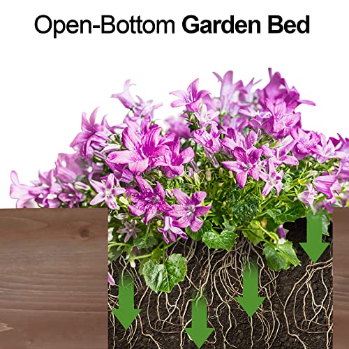 Wood Raised Garden Bed, 4X2.6Ft Wooden Elevated Planter Box Kit Outdoor Raised Beds For Gardening Vegetables Flower Herb In Backyard Patio, Brown #TOP3