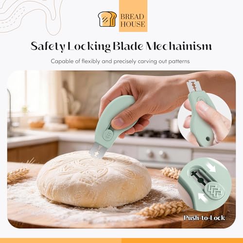 KacNacPro Bread Lame Sourdough Scoring Tool, Extractable & Magnetic Bread Scoring Tool, Bread Scoring Knife for Sourdough Bread Baking, Bread Scorer Tool with 5 Replaceable Razor Blades — view 6