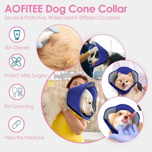 Cône souple pour chiens AOFITEE collier élisabéthain réglable L - 6
