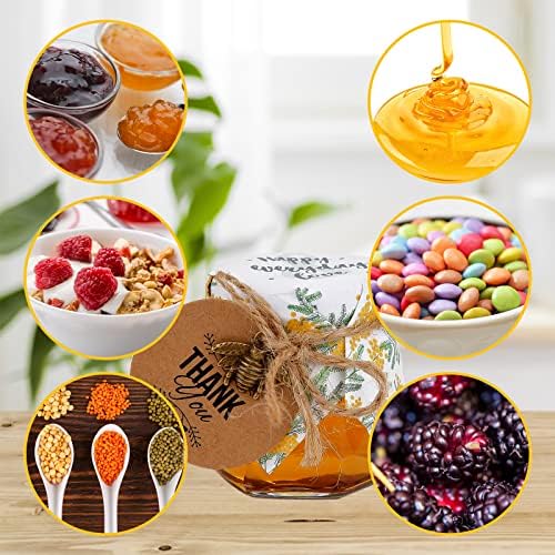 Loyaboho Mini Glass Honey Jars,1.5 oz 20 pack Honey jar with Wood Dipper, Gold Lids and Black Lids, Bee Pendants, Jutes,Mini jars Perfect for Baby Shower,Wedding Favors, Party Favors