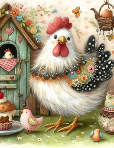RYMILIE Chicken Diamond Art Kits for Adults Diamond Painting Kit 12x16in