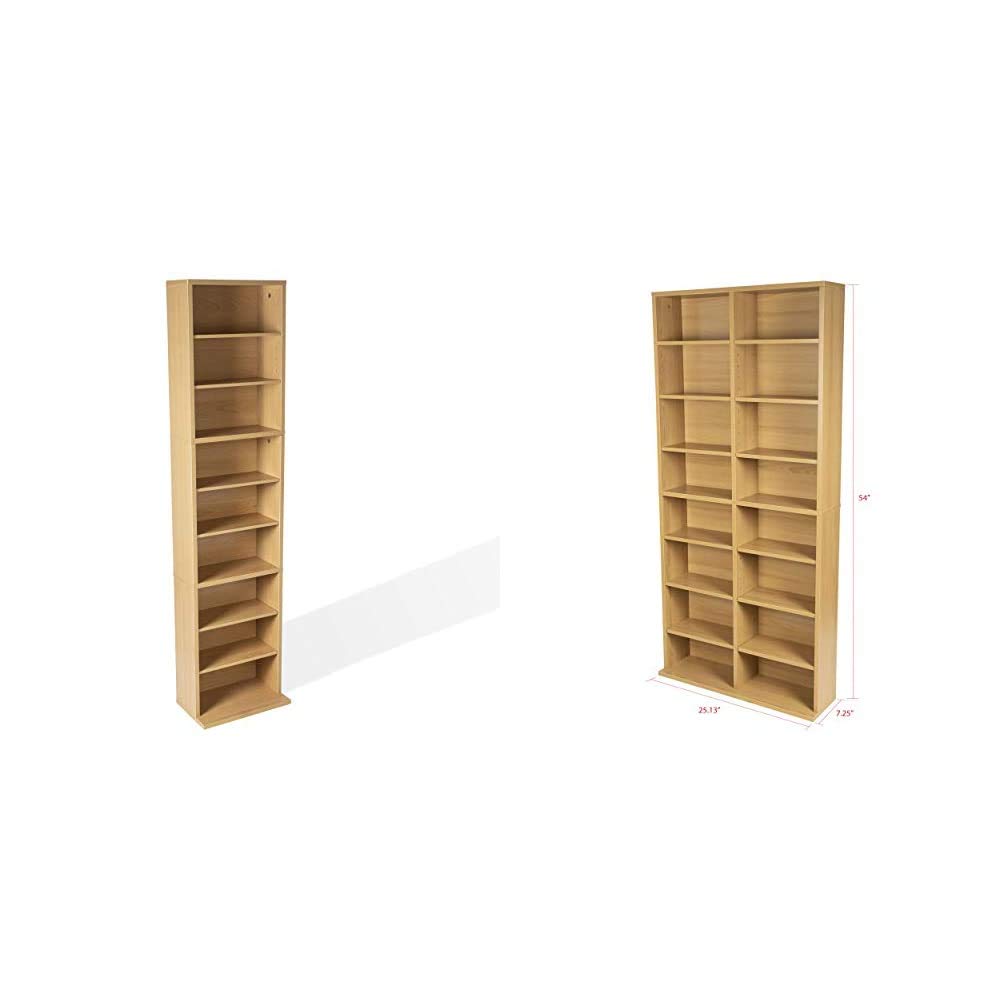Atlantic Oskar Adjustable Media Cabinet & Oskar Adjustable Media Cabinet - Holds 464 CDs, 228 DVDs o