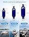 OCEANBROAD Boat Fenders 4 Pack, Inflatable Ribbed Boat Bumpers for Docking with 4 Ropes, Pump & Needles, Blue, 4.6