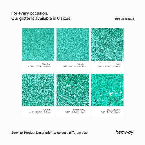 Eco Friendly Biodegradable Glitter, turquoise, Super Chunky (1/8" 0.125" 3mm) - Image 3