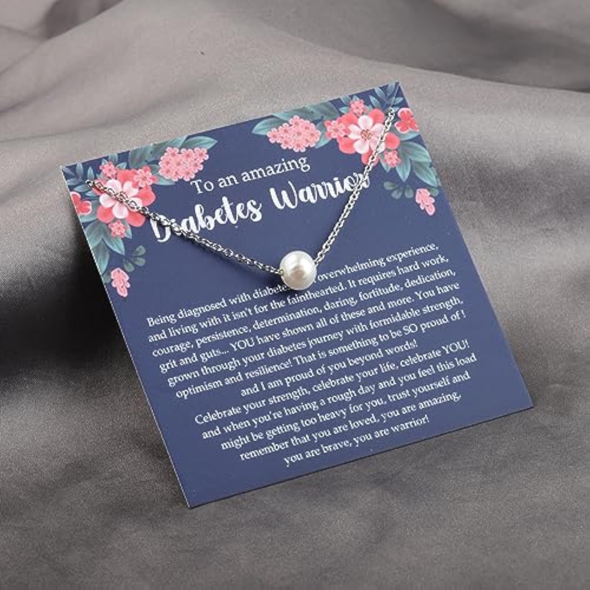 Diabetic Awareness Necklace, Type 1 & 2 Jewelry Gift