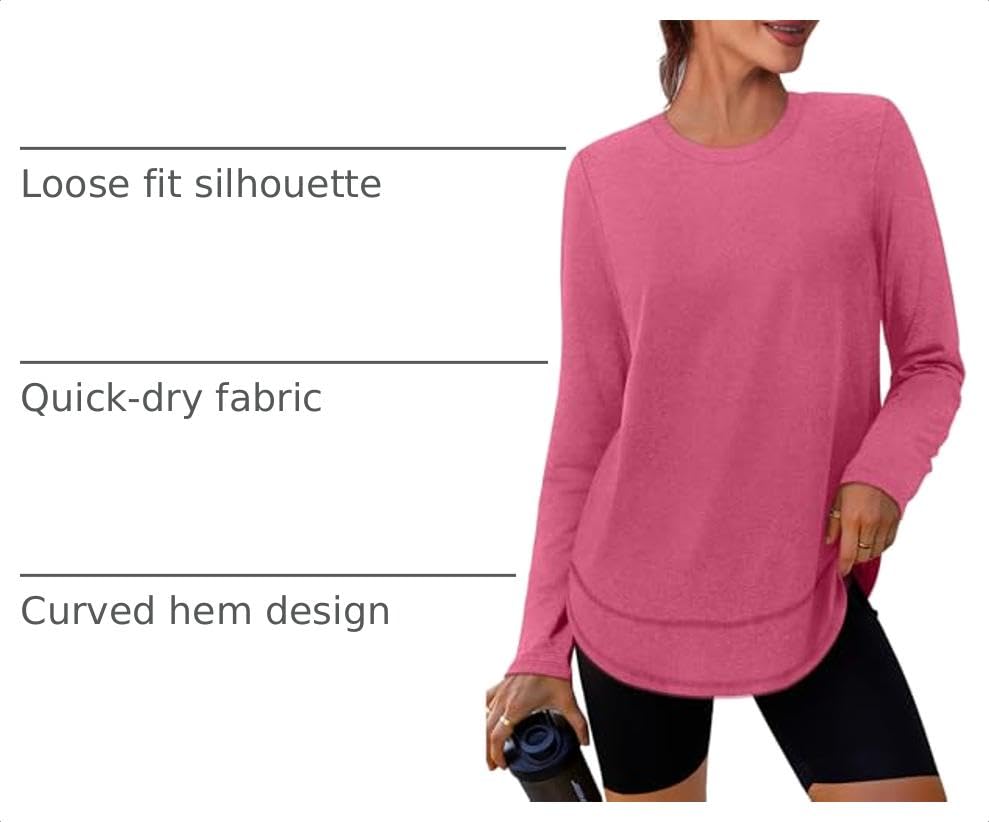 Image of XIEERDUO Women's Workout Tops Long Sleeve Shirts Sun Protection UPF 50+ Quick Dry Shirts for Hiking Running S-3XL