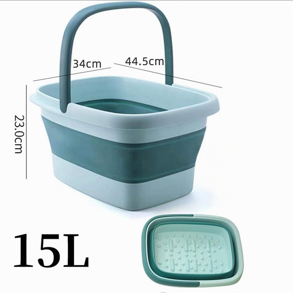 Bain de Pieds Pliable Avec Massage, 15 L - Seau Grand Pour Soulager le Stress et la Fatigue