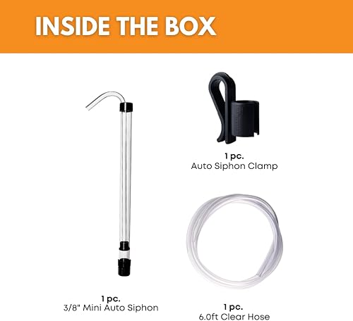 Miniatura 2 de FastRack Mini, abrazadera de sifón automático y manguera de 6 pies, 38 ", transparente