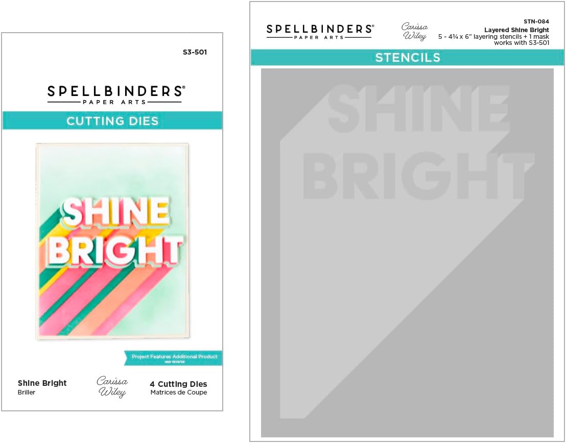 Spellbinders BD-0900 Layered Shine Bright Die & Stencil Bundle from The Shine Bright Collection by Carissa Wiley