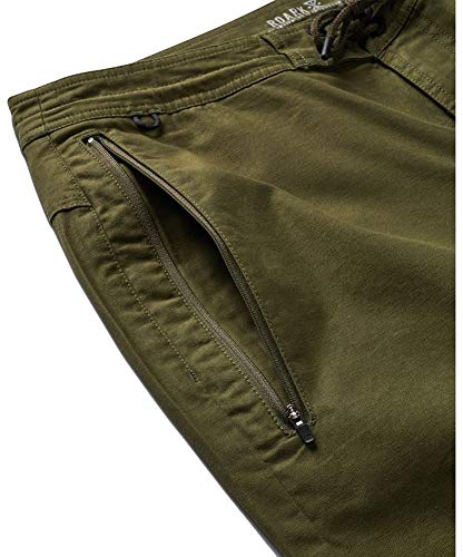 Roark Mens Layover Pants 2.0, Evolved Slim Straight Fit, Military, 283