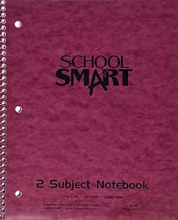 School Smart Spiral Perforated 2 Subject College Ruled Notebook, 11 x 8-1/2 Inches - 085315