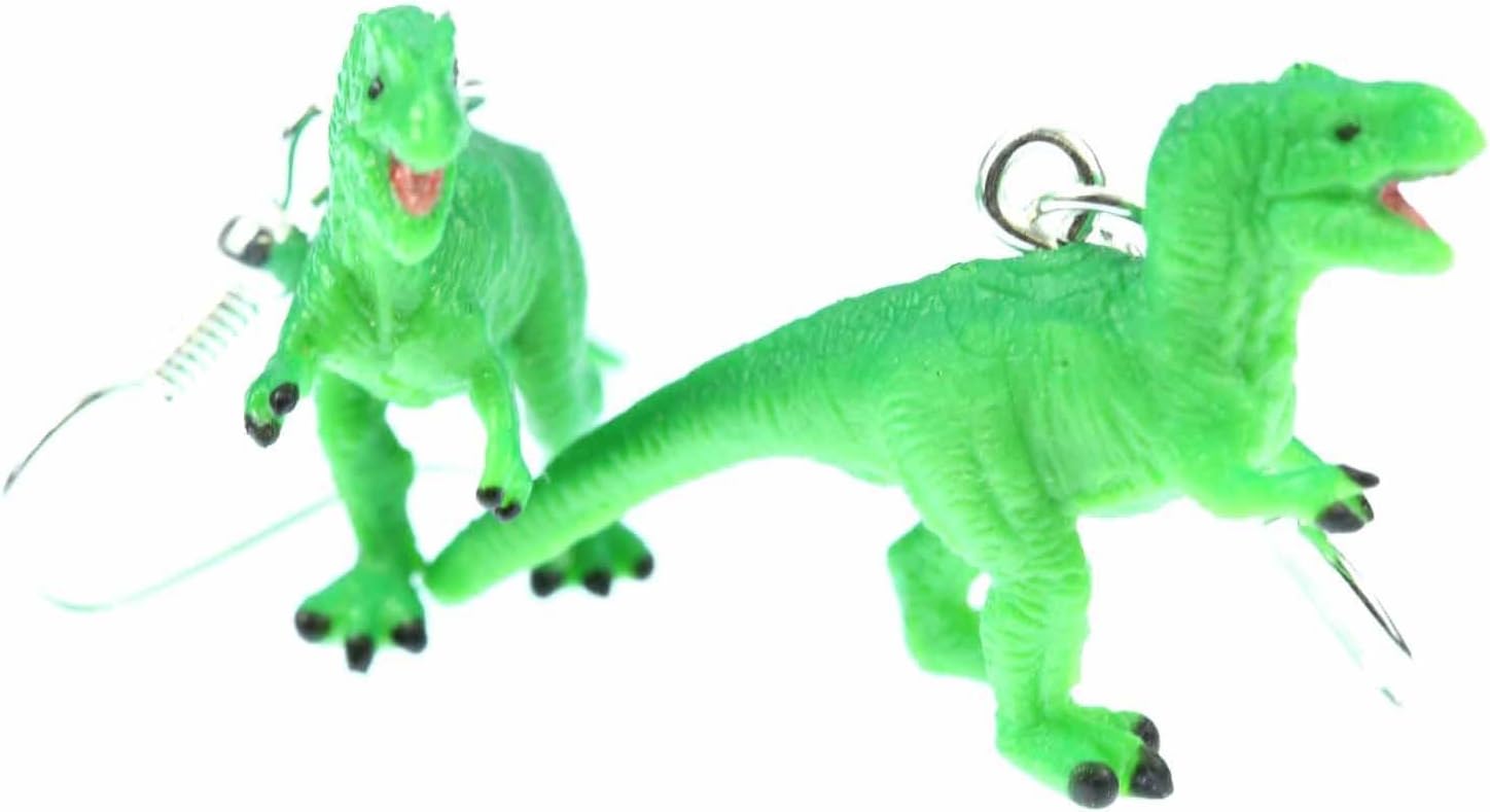 Tyrannosaurus Rex Dinosaur Earrings Dinos Miniblings T-Rex Dino Rubber Green