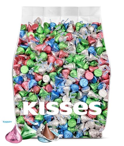 Easter Kisses Candy Bulk 2lb – Easter Candy Individually Wrapped Milk Chocolate Kisses for Easter Baskets, Egg Hunts & Party Favors – Pastel Kisses Bulk Pack - 2 Pounds