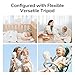 JISULIFE Mini Stroller Fan 4000mAh Battery Operated with 4 Speeds, Rechargeable 720°Rotatable, Clip on for Baby Carseat/Crib/Golf Cart/Treadmill -White