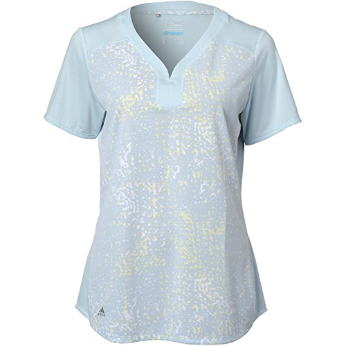 adidas Golf Women's Tour Bonded Mesh Polo Shirt, Soft Blue, X-Small