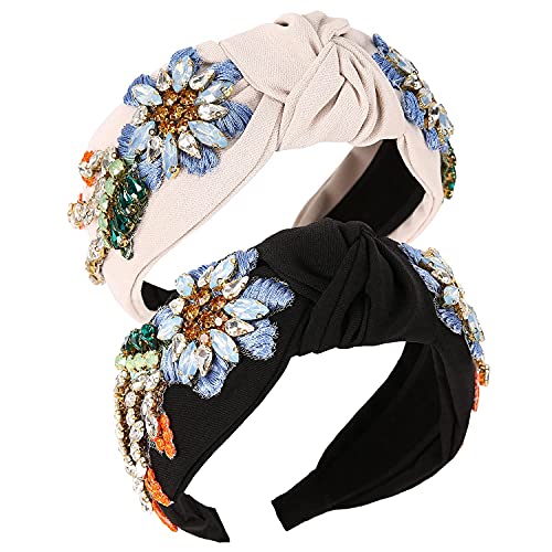 Qianxuan Rhinestone Crystal Headband For Women Handmade Jewelry Girls Hair Accessories Diamond Fashion Headbands Girl Handmade Beaded Glitter Flower Hairbands #TOP5