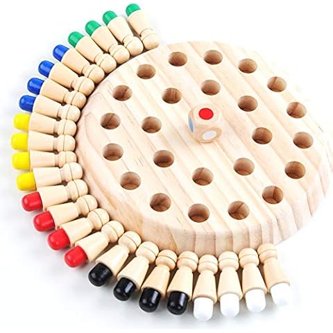 Wooden Memory Match Stick Chess Game, Color Memory Chess, Funny Block Board Game, Parent-Child Interaction Toy, Educational Intelligent Games Logic Braintease Toys for Boys and Girls Age 3 and Up Cover