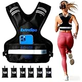 ExtreSpo Adjustable Weighted Vest for Women and Men, 4-10lb Weight Vest with 6 Ironsand Weights, Body Weight Vest Exercise Set with Reflective Strip for Strength Training and Workout